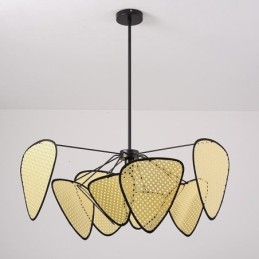 Wisząca lampa Naturalna prosta ręcznie tkana lampa sufitowa