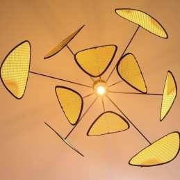 Wisząca lampa Naturalna prosta ręcznie tkana lampa sufitowa