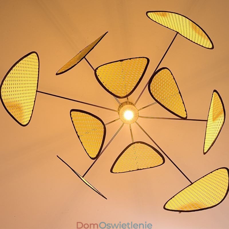 Wisząca lampa Naturalna prosta ręcznie tkana lampa sufitowa