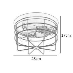 Przemysłowa metalowa klatka sufitowa, rustykalna lampa sufitowa, oprawa sufitowa