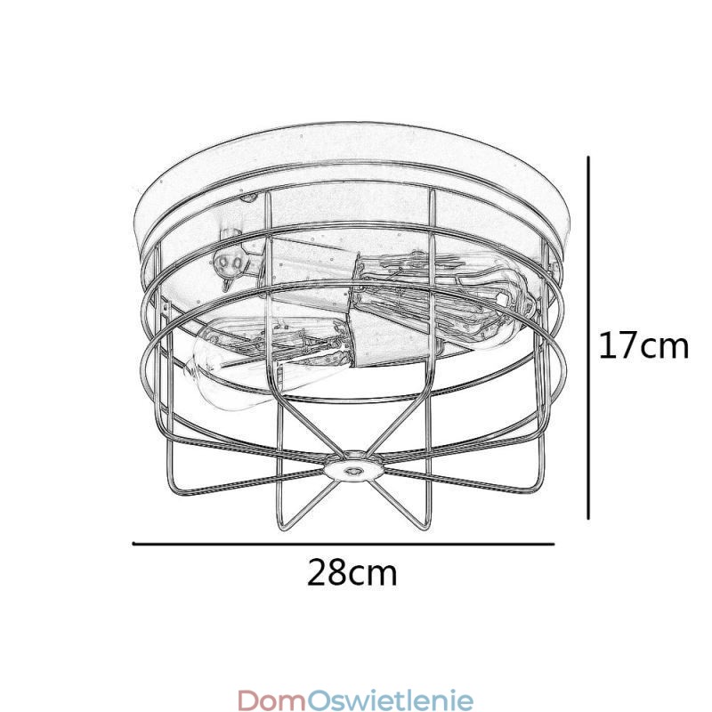 Przemysłowa metalowa klatka sufitowa, rustykalna lampa sufitowa, oprawa sufitowa