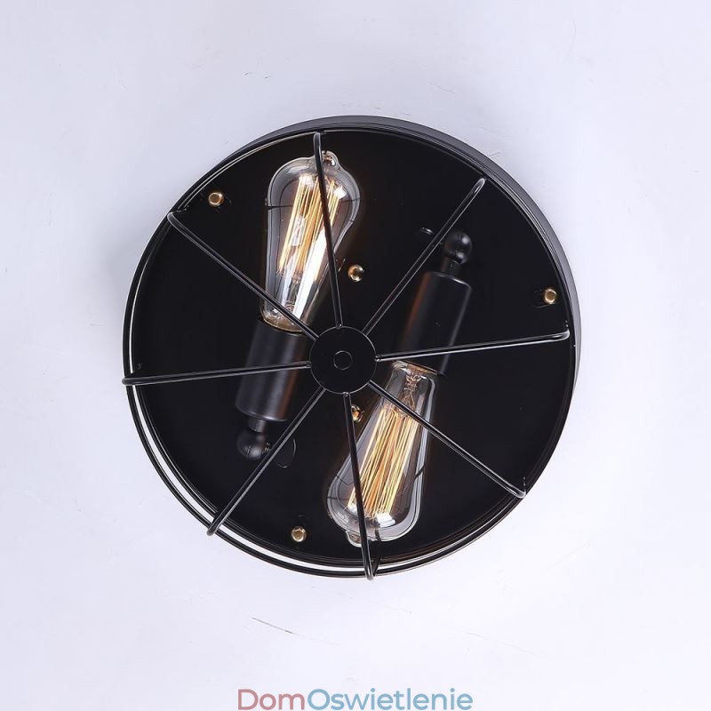 Przemysłowa metalowa klatka sufitowa, rustykalna lampa sufitowa, oprawa sufitowa