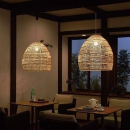 Ręcznie tkana lampa wisząca rattanowa lampa wisząca Farmhouse