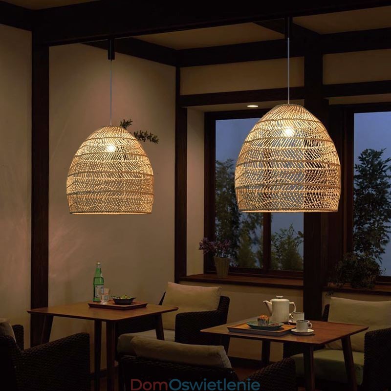 Ręcznie tkana lampa wisząca rattanowa lampa wisząca Farmhouse