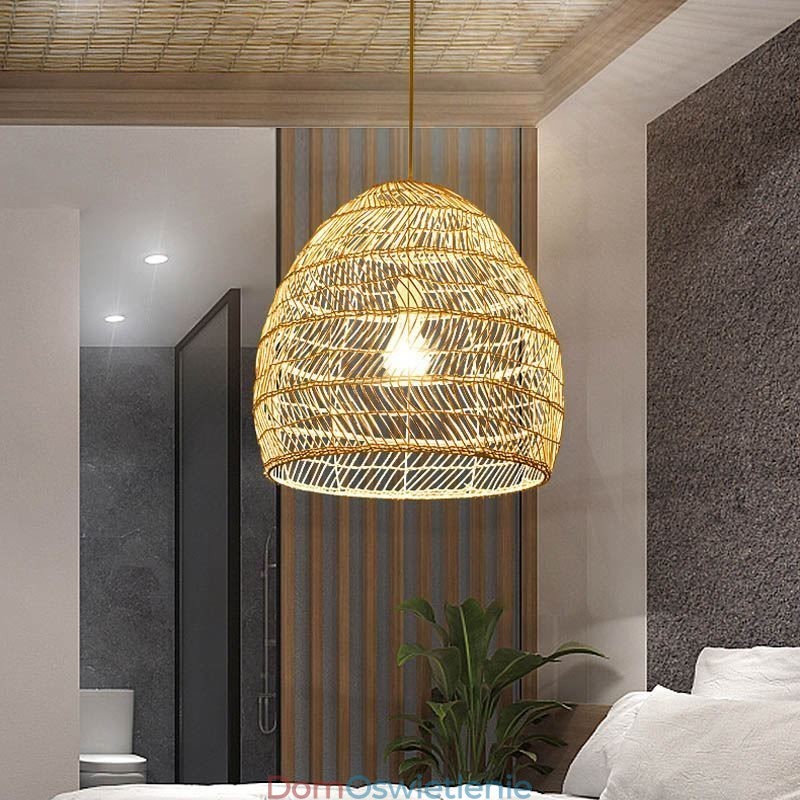 Ręcznie tkana lampa wisząca rattanowa lampa wisząca Farmhouse