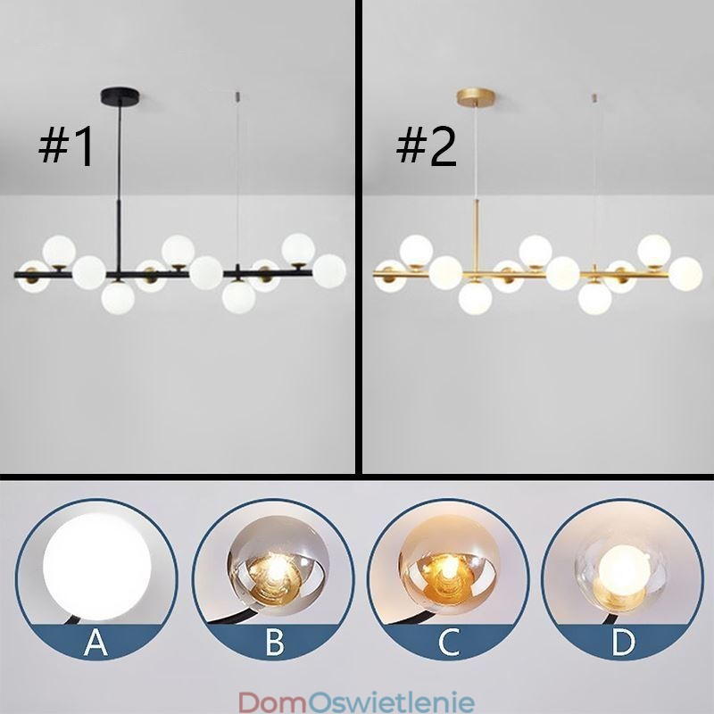 Wisząca lampa Magic Beans Molekularne szklane oświetlenie sufitowe