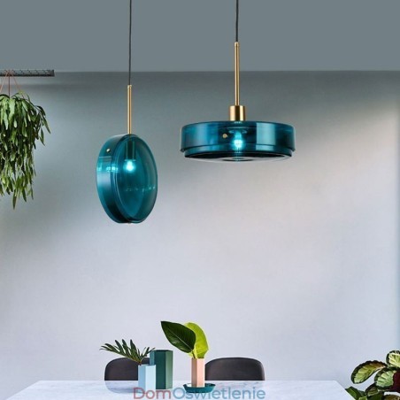 Okrągła lampa wisząca ze szkła w kształcie ciasta, nowoczesna minimalistyczna lampa sufitowa z kutego żelaza Okrągła lampa wisząca ze szkła w kształcie ciasta, nowoczesna minimalistyczna lampa sufitowa z kutego żelaza