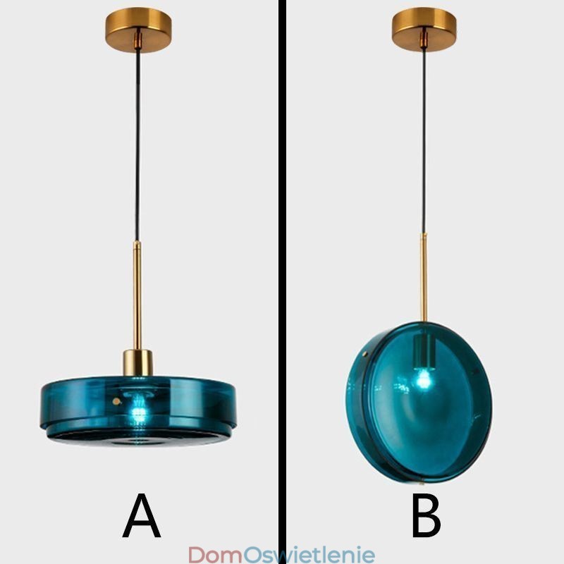 Okrągła lampa wisząca ze szkła w kształcie ciasta, nowoczesna minimalistyczna lampa sufitowa z kutego żelaza