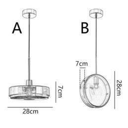 Okrągła lampa wisząca ze szkła w kształcie ciasta, nowoczesna minimalistyczna lampa sufitowa z kutego żelaza