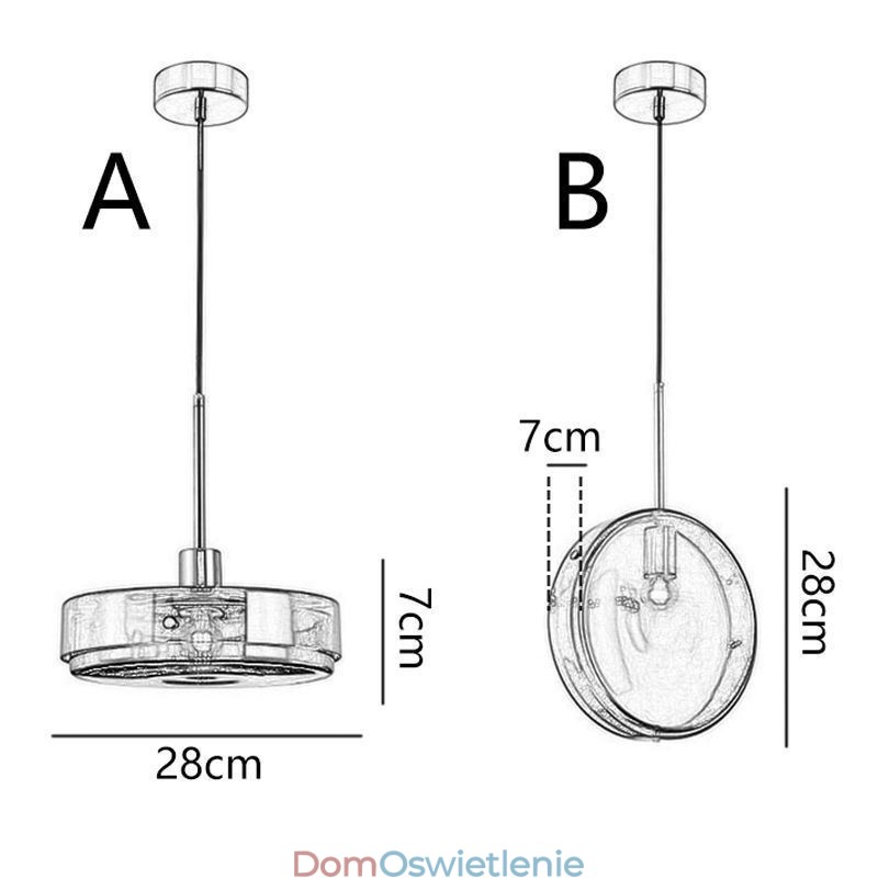 Okrągła lampa wisząca ze szkła w kształcie ciasta, nowoczesna minimalistyczna lampa sufitowa z kutego żelaza