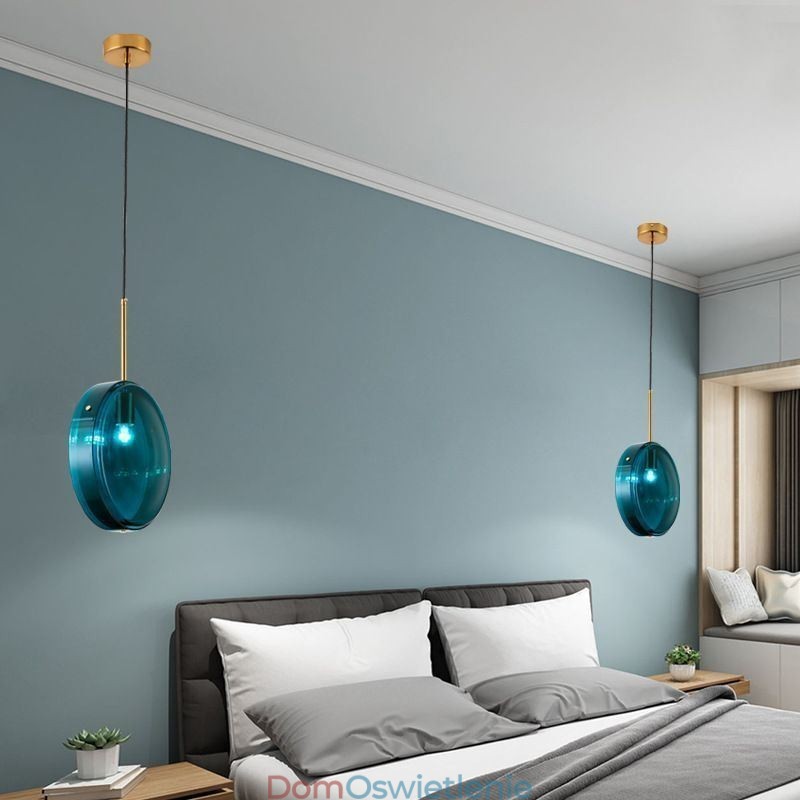 Okrągła lampa wisząca ze szkła w kształcie ciasta, nowoczesna minimalistyczna lampa sufitowa z kutego żelaza