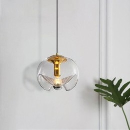 Lampa wisząca ze szkła pręcikowego Nowoczesna minimalistyczna lampa sufitowa z kutego żelaza