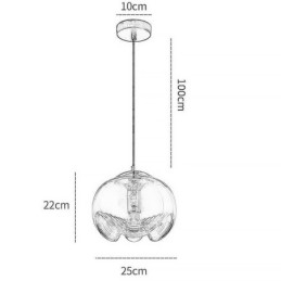 Lampa wisząca ze szkła pręcikowego Nowoczesna minimalistyczna lampa sufitowa z kutego żelaza