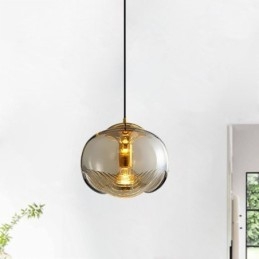 Lampa wisząca ze szkła pręcikowego Nowoczesna minimalistyczna lampa sufitowa z kutego żelaza