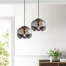 Lampa wisząca ze szkła pręcikowego Nowoczesna minimalistyczna lampa sufitowa z kutego żelaza