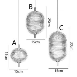 Wisząca lampa Water Ripple, nowoczesna minimalistyczna lampa sufitowa z kutego żelaza