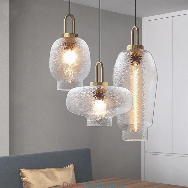 Mrożone szkło wiszące lampa nowoczesna minimalistyczna lampa sufitowa z kutego żelaza