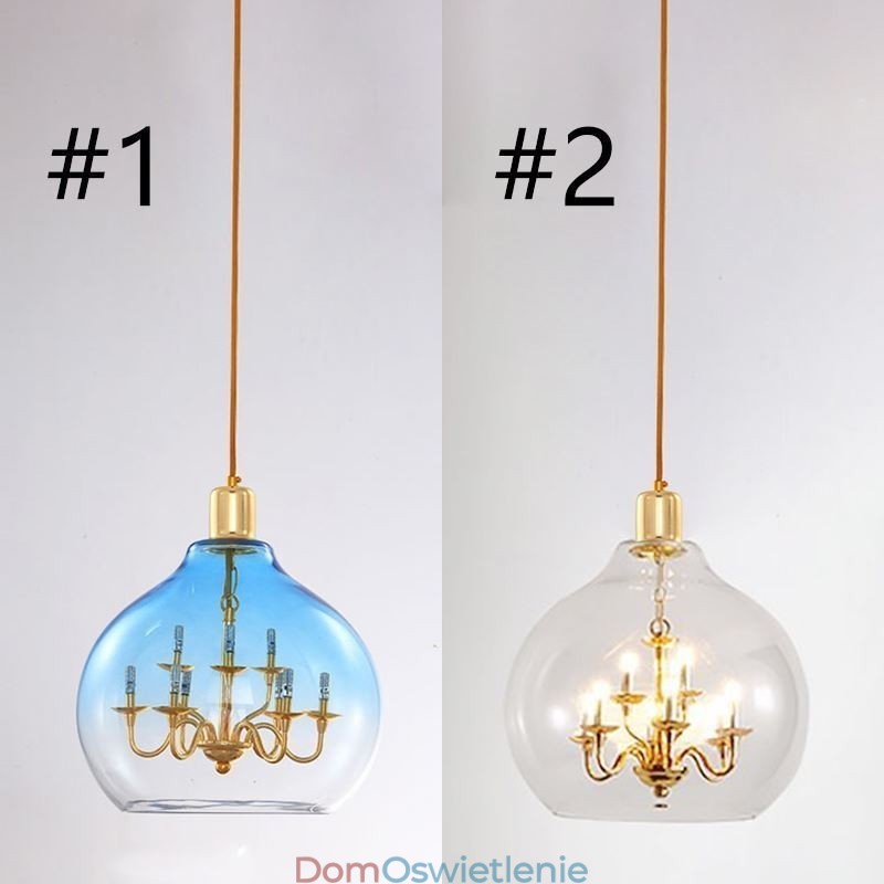 Szklana lampa wisząca Nowoczesna minimalistyczna lampa sufitowa z kutego żelaza 9 świateł