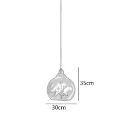 Szklana lampa wisząca Nowoczesna minimalistyczna lampa sufitowa z kutego żelaza 9 świateł