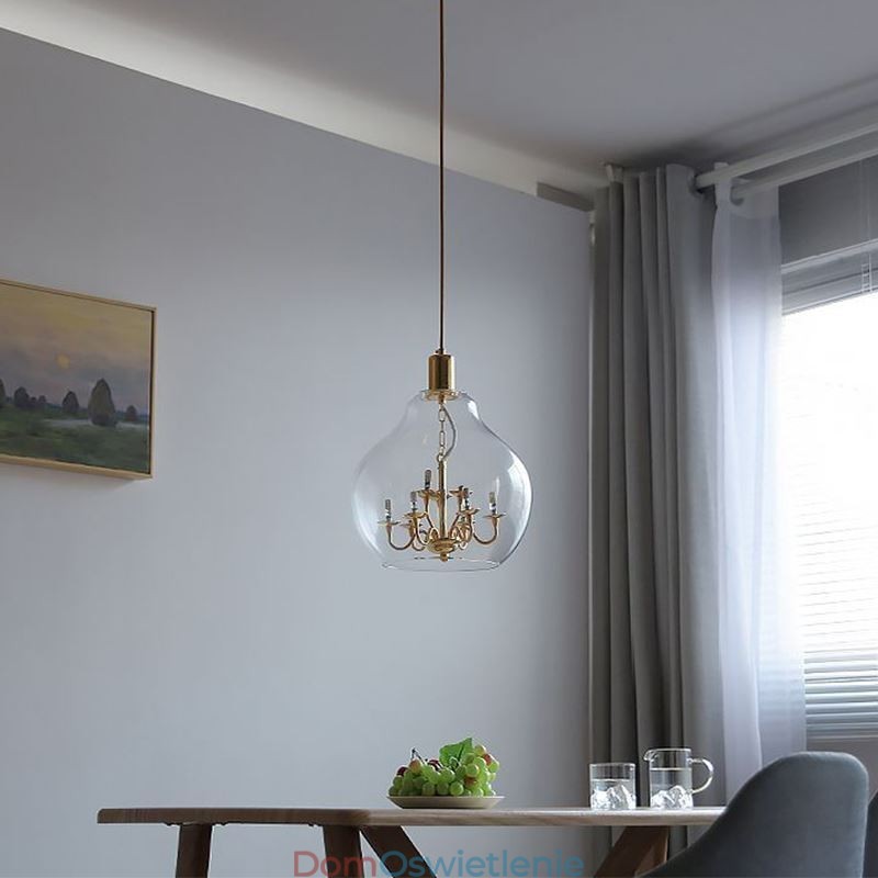 Szklana lampa wisząca Nowoczesna minimalistyczna lampa sufitowa z kutego żelaza 9 świateł