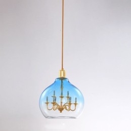 Szklana lampa wisząca Nowoczesna minimalistyczna lampa sufitowa z kutego żelaza 9 świateł