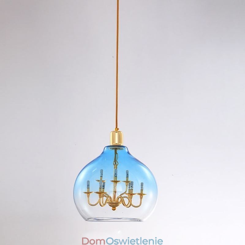 Szklana lampa wisząca Nowoczesna minimalistyczna lampa sufitowa z kutego żelaza 9 świateł