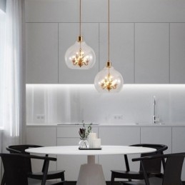Szklana lampa wisząca Nowoczesna minimalistyczna lampa sufitowa z kutego żelaza 9 świateł