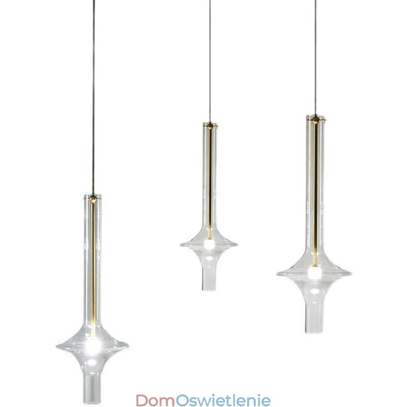 Szklana rurka wisząca lampa nowoczesna minimalistyczna lampa sufitowa z kutego żelaza