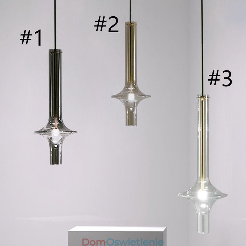 Szklana rurka wisząca lampa nowoczesna minimalistyczna lampa sufitowa z kutego żelaza