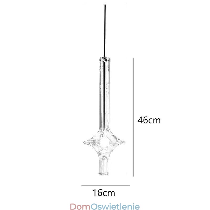 Szklana rurka wisząca lampa nowoczesna minimalistyczna lampa sufitowa z kutego żelaza