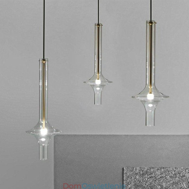 Szklana rurka wisząca lampa nowoczesna minimalistyczna lampa sufitowa z kutego żelaza