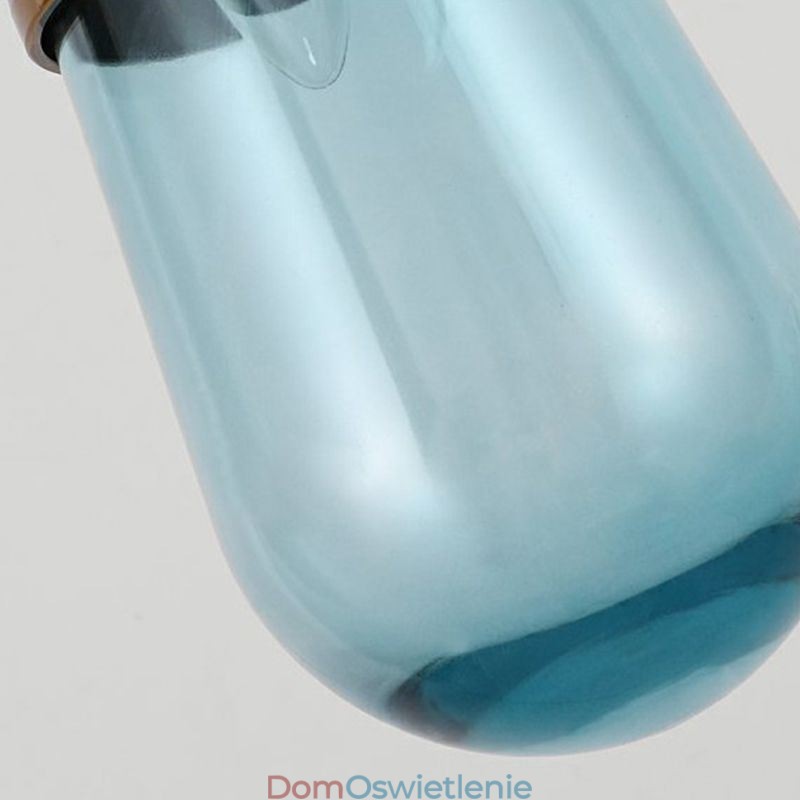 Wisząca lampa szklana w kształcie kropli wody Nowoczesna minimalistyczna lampa sufitowa z kutego żelaza