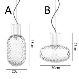 Siatka szklana lampa wisząca nowoczesna prosta lampa sufitowa z żelaza