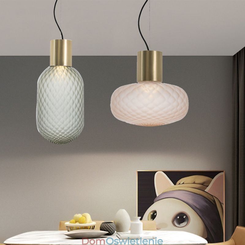 Siatka szklana lampa wisząca nowoczesna prosta lampa sufitowa z żelaza