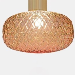 Siatka szklana lampa wisząca nowoczesna prosta lampa sufitowa z żelaza