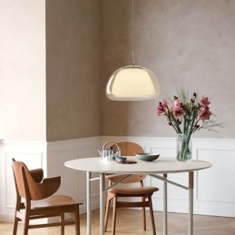 Wisząca lampa Nowoczesna prosta przezroczysta szklana lampa sufitowa Pudding