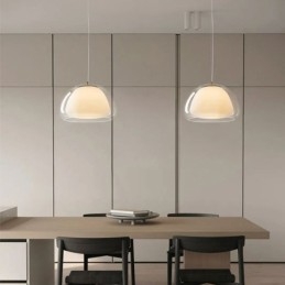 Wisząca lampa Nowoczesna prosta przezroczysta szklana lampa sufitowa Pudding