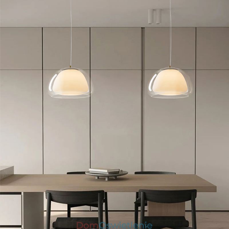 Wisząca lampa Nowoczesna prosta przezroczysta szklana lampa sufitowa Pudding