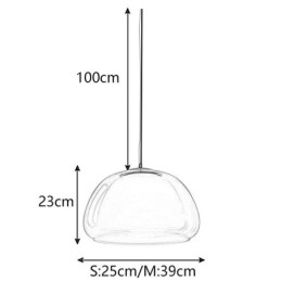 Wisząca lampa Nowoczesna prosta przezroczysta szklana lampa sufitowa Pudding