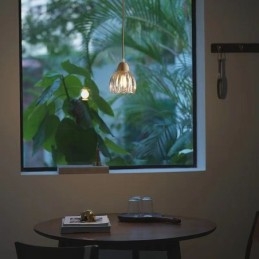 Szklana lampa wisząca w stylu retro pasterskim, lampa sufitowa na wyspę, drewno kauczukowe, dekoracyjna lampa