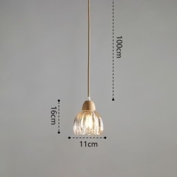 Szklana lampa wisząca w stylu retro pasterskim, lampa sufitowa na wyspę, drewno kauczukowe, dekoracyjna lampa