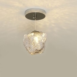 Szklana lampa wisząca retro dekoracyjna lampa klosz w kształcie kostki lodu
