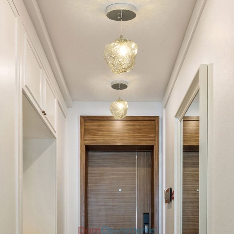 Szklana lampa wisząca retro dekoracyjna lampa klosz w kształcie kostki lodu