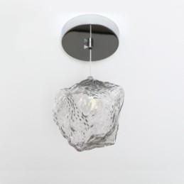 Szklana lampa wisząca retro dekoracyjna lampa klosz w kształcie kostki lodu