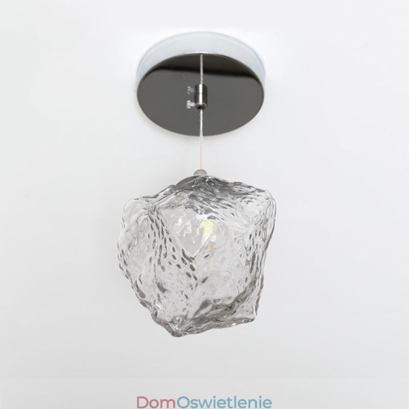 Szklana lampa wisząca retro dekoracyjna lampa klosz w kształcie kostki lodu