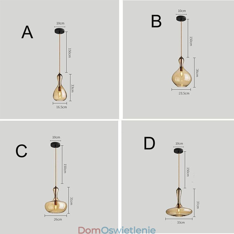 Nordic Glass Lampa wisząca Amber Shade Lampa sufitowa