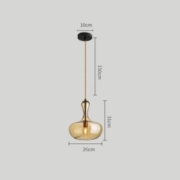 Nordic Glass Lampa wisząca Amber Shade Lampa sufitowa