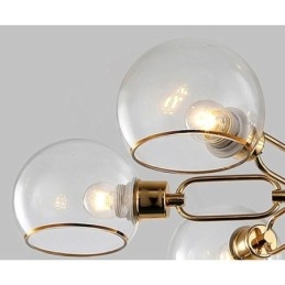 Szklana lampa wisząca Nowoczesna minimalistyczna lampa sufitowa z kutego żelaza