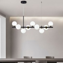 Wisząca lampa Nowoczesna prosta magiczna fasolka Molekularna kute żelazo Szklana lampa sufitowa