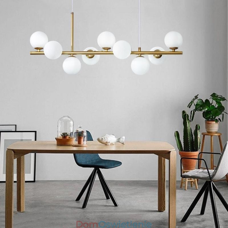Wisząca lampa Nowoczesna prosta magiczna fasolka Molekularna kute żelazo Szklana lampa sufitowa